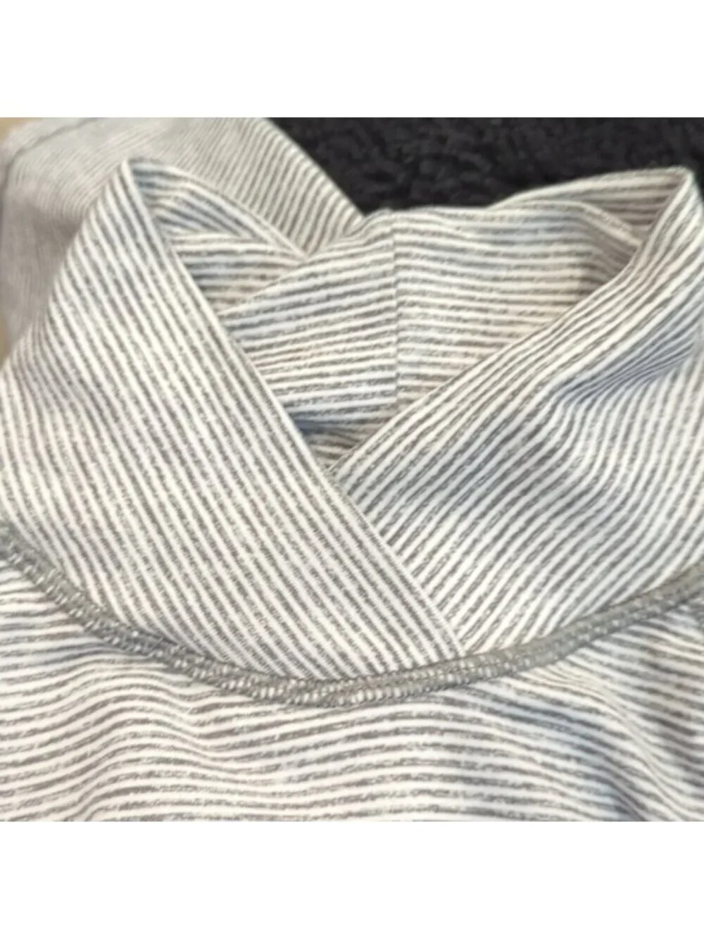 Lululemon Warm Your Core Long Sleeve Tee Tonka Stripe Heathered Slate White
